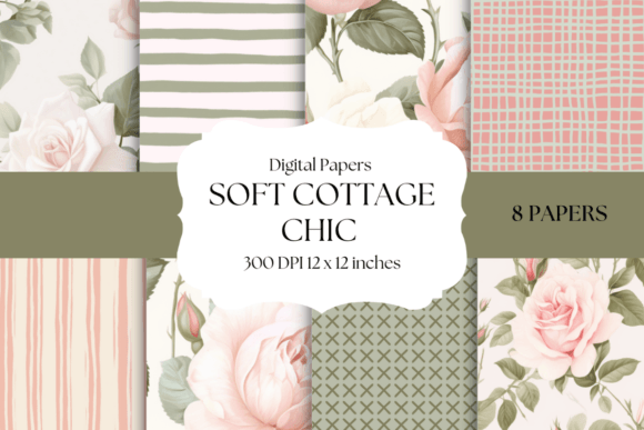 Download Soft Cottagecore Chic Digital Papers - Soft Collection