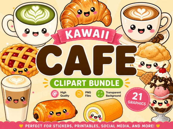 Download Cafe Kawaii Clipart PNG Coffee Bundle - Coffee Collection
